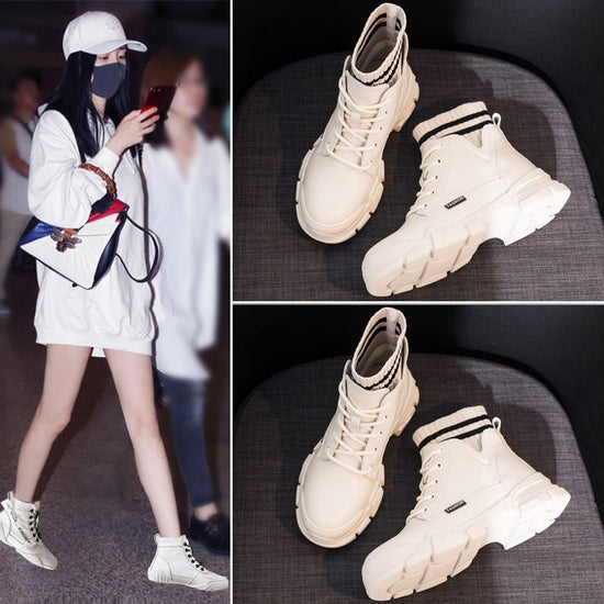 Martin boots women tide single boots short boots women $39.90 Dana Fashion Color: Black Size: 35 Women's shoes Upper material; artificial PU Applicable gender; female Style: Korean Popular boots; Martin boots Popular element; leather stitching Tube high 1
