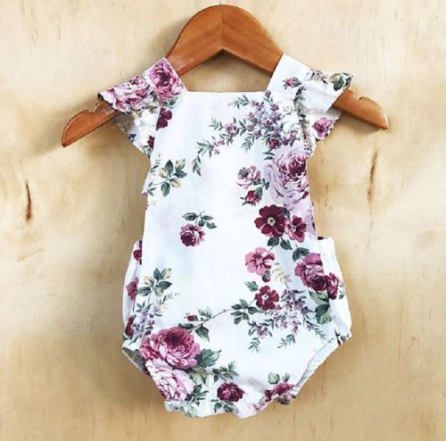 Martina Floral Romper Girls Baby White Floral Haber Baby Baby New Lace Embroidered One Piece $12.73 Dana Fashion Color: White Size: 100cm Baby Clothing Manual measurement, error 1-3cm