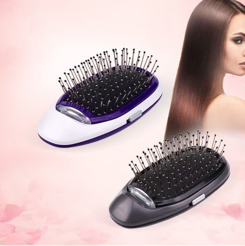 Massage comb $19.00 Dana Fashion Color: Pink 2 Beauty Tools Type: Comb Model: ion electric Hair brush material: metal Size: ion electric brush Product Name: Electric Ion Modeling Hair color: pink, black, purple Tips for using: 1. Before combing hair with