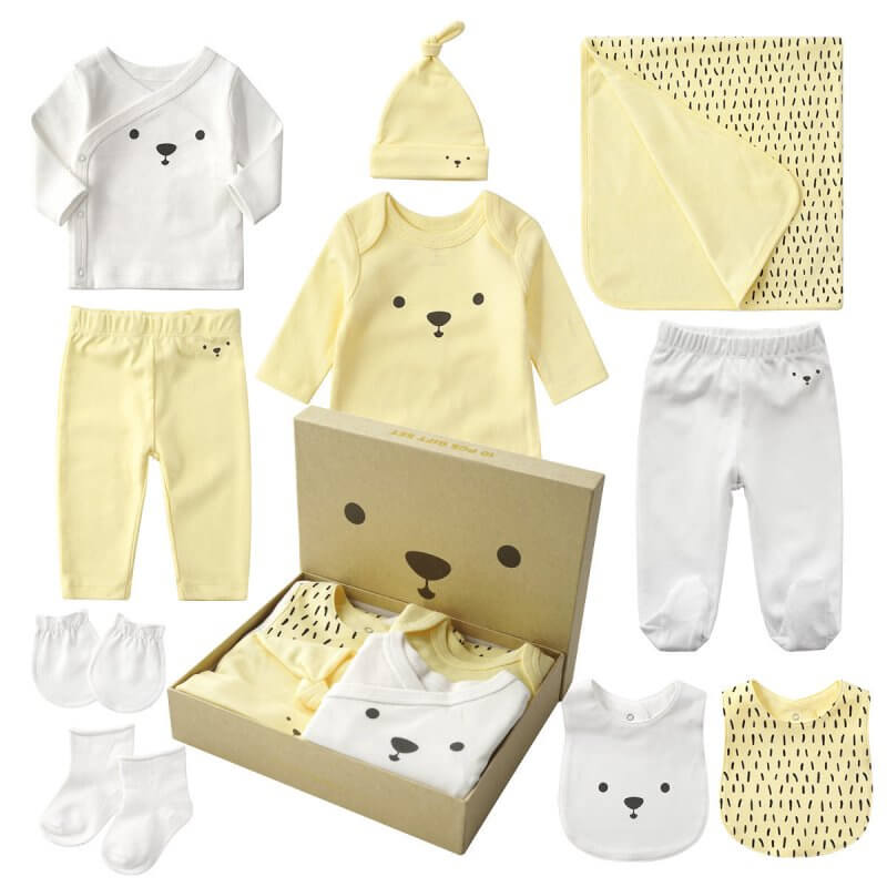 Maternal and Baby Supplies Full Moon Baby Baby Clothes Cotton Ten-piece Suit $89.50 Dana Fashion style: Bear Baby Clothing Product information: Style: all-match Applicable gender: neutral/male and female Gift box content: clothing + accessories / supplies