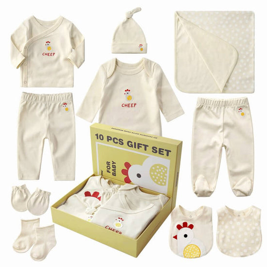 Maternal and Baby Supplies Full Moon Baby Baby Clothes Cotton Ten-piece Suit $89.50 Dana Fashion style: Chicken Baby Clothing Product information: Style: all-match Applicable gender: neutral/male and female Gift box content: clothing + accessories / suppl
