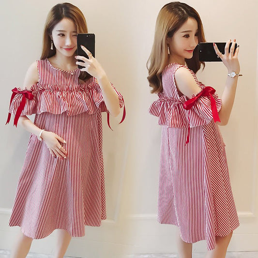 Maternity Dress Summer Dress Maternity Dress Maternity Skirt Maternity Top Maternity Suit Mid-Length Breastfeeding Dress $24.98 Dana Fashion Color: 1style Size: 2XL Baby & Mother Product information: Collar type: round neck Sleeve: Sleeveless Main fabric