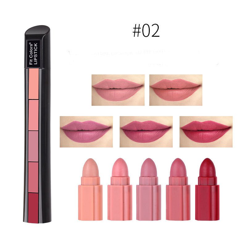 Matte 5-color Lipstick Set Velvet Lip Stick Non-stick Lip Gloss Long Lasting Waterproof Sexy Red Lipstick $13.00 Dana Fashion style: 2 Style makeup Overview: 100% brand new high-quality product. The texture is dense and delicate, light and soft, and fits