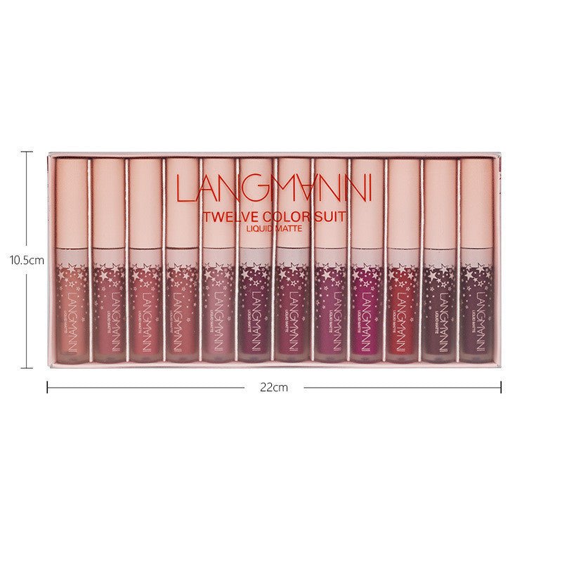 Matte Lip Gloss Set Does Not Stick To The Cup And Does Not Fade $69.00 Dana Fashion Color: 12colorsbox makeup Product information: Color: 12 colors/box Model: Matte Lip Gloss Set Net content: 6ml*12 Ingredients: Wax Skin Type: General Efficacy: waterproof