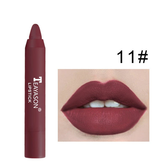 Matte lipstick rotating lipstick pen $19.00 Dana Fashion Color: No.11 makeup NAME: MATTE LIPSTICK COLOR: 12 COLOR SIZE:1.8*1.8*11 Shelf life: 36 months colour : No. 1, No. 2, No. 3, No. 4, No. 5, No. 6, No. 7, No. 8, No. 9, No. 10, No. 11, No. 12