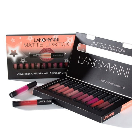 Matte Lipstick Waterproof Long-lasting Velvet Lipstick Set $34.99 Dana Fashion style: 3 makeup Overview: Matte Lipstick Waterproof Long-lasting Velvet lipstick set Red Tint Nude makeup set brand langmanni Feature: 100% high quality and brand new. The colo