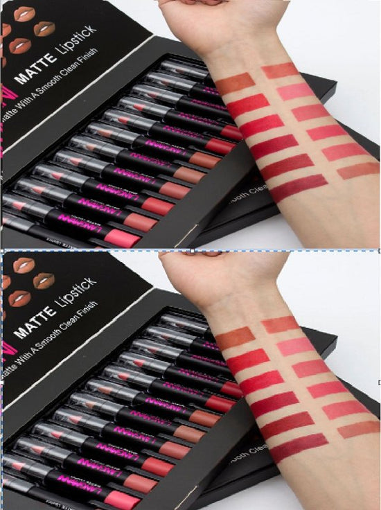 Matte Lipstick Waterproof Long-lasting Velvet Lipstick Set $34.99 Dana Fashion style: 3 makeup Overview: Matte Lipstick Waterproof Long-lasting Velvet lipstick set Red Tint Nude makeup set brand langmanni Feature: 100% high quality and brand new. The colo