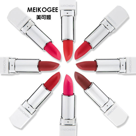 matte lipstick $13.70 Dana Fashion Color: 01 makeup Meikeji makeup matte lipstick moisture, anti-fade lipstick lipstick Mermaid color. 8 color codes options.