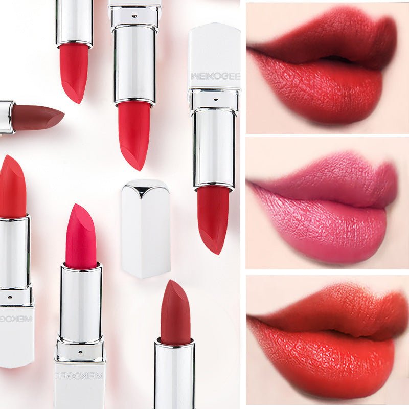 matte lipstick $13.70 Dana Fashion Color: 01 makeup Meikeji makeup matte lipstick moisture, anti-fade lipstick lipstick Mermaid color. 8 color codes options.