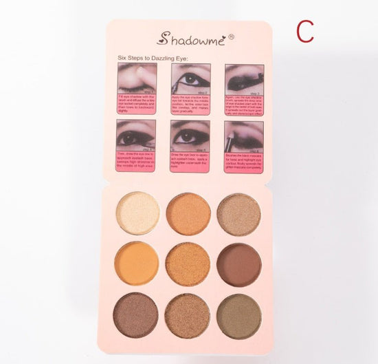 Matte Makeup Eyeshadow Pallete - B $15.23 Dana Fashion style: C makeup *Specifications: 9CM*9CM*1CM (closed), 18CM*9CM*0.5CM (open) *Weight: 0.029kgs *Material: eva package *Color: 9 colors matte and pearl color