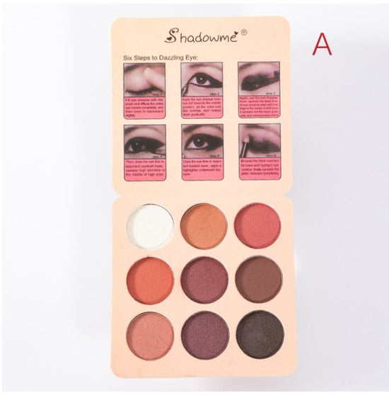Matte Makeup Eyeshadow Pallete - B $15.23 Dana Fashion style: A makeup *Specifications: 9CM*9CM*1CM (closed), 18CM*9CM*0.5CM (open) *Weight: 0.029kgs *Material: eva package *Color: 9 colors matte and pearl color