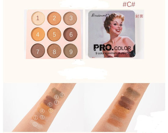 Matte Makeup Eyeshadow Pallete - B $15.23 Dana Fashion style: A makeup *Specifications: 9CM*9CM*1CM (closed), 18CM*9CM*0.5CM (open) *Weight: 0.029kgs *Material: eva package *Color: 9 colors matte and pearl color