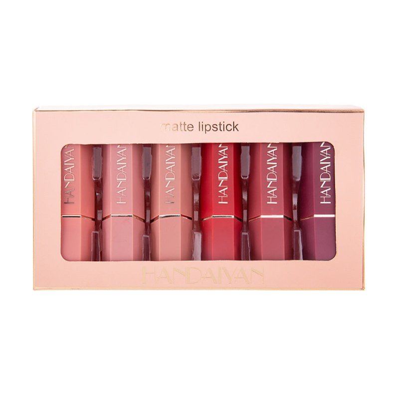 Matte Matte Lipstick Gift Box Set Non-stick Cup Lipstick Lipstick $17.50 Dana Fashion default: default makeup Details: Color: Lipstick Set Color classification: 6 color suit 6 pieces without packaging Total weight: 113g Gross weight with gift box: 142g Si