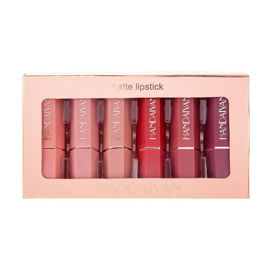 Matte Matte Lipstick Gift Box Set Non-stick Cup Lipstick Lipstick $17.50 Dana Fashion default: default makeup Details: Color: Lipstick Set Color classification: 6 color suit 6 pieces without packaging Total weight: 113g Gross weight with gift box: 142g Si