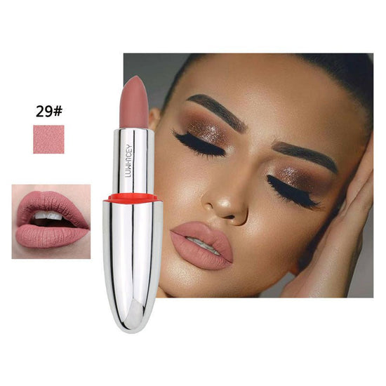 Matte matte velvet lipstick $17.62 Dana Fashion Color: 29 Style makeup Item number; bullet lipstick Skin Type: General Efficacy; moisturizing 100% neuf et de haute qualité Contenu: 3.8g Taille: 10.7*2.5 cm Usage professionnel ou domestique Caractéristique