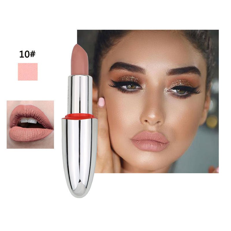 Matte matte velvet lipstick $17.62 Dana Fashion Color: 1 Style makeup Item number; bullet lipstick Skin Type: General Efficacy; moisturizing 100% neuf et de haute qualité Contenu: 3.8g Taille: 10.7*2.5 cm Usage professionnel ou domestique Caractéristique: