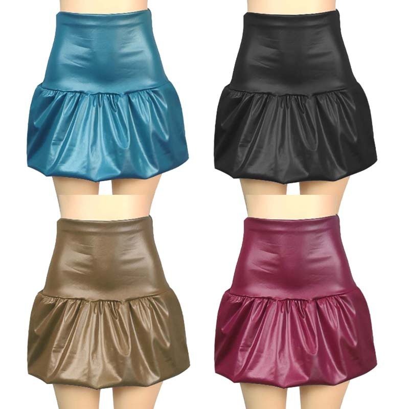 Matte PU Leather Skirt High Waist Belly Contracting $20.99 Dana Fashion Color: Black Size: L Women's clothing Product information: Skirt-type: umbrella skirt Color: 1218 imitation leather Tutu Black, 1218 imitation leather Tutu Burgundy, 1218 imitation le