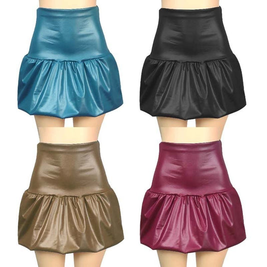 Matte PU Leather Skirt High Waist Belly Contracting $20.99 Dana Fashion Color: Black Size: L Women's clothing Product information: Skirt-type: umbrella skirt Color: 1218 imitation leather Tutu Black, 1218 imitation leather Tutu Burgundy, 1218 imitation le