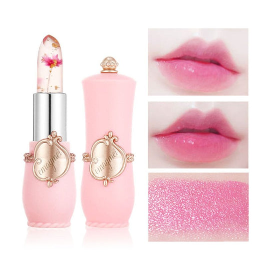 Maymei Moisturizing Lip Balm Dried Flower Color Changing Lipstick $15.27 Dana Fashion Color: 01color style: 1PCS makeup Specification: Name] transparent flower color changing lipstick Net content] 3. 8g Scent] peach Color number] 6 kinds of flowers Size]