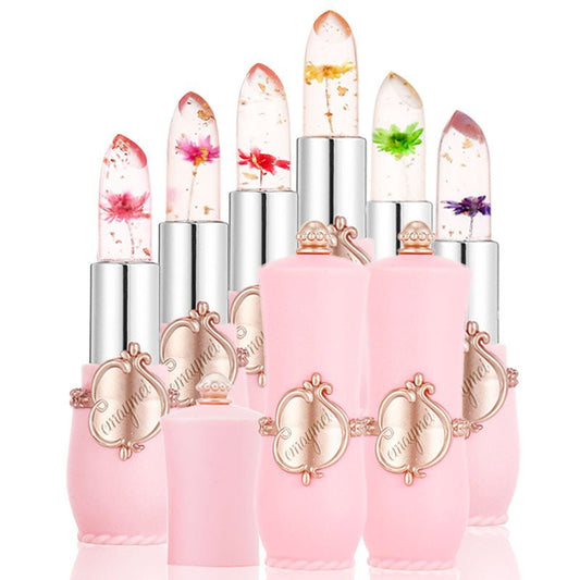 Maymei Moisturizing Lip Balm Dried Flower Color Changing Lipstick $15.27 Dana Fashion Color: 01color style: 1PCS makeup Specification: Name] transparent flower color changing lipstick Net content] 3. 8g Scent] peach Color number] 6 kinds of flowers Size]