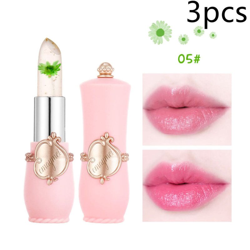 Maymei Moisturizing Lip Balm Dried Flower Color Changing Lipstick $33.92 Dana Fashion Color: 05color style: 3PCS makeup Specification: Name] transparent flower color changing lipstick Net content] 3. 8g Scent] peach Color number] 6 kinds of flowers Size]