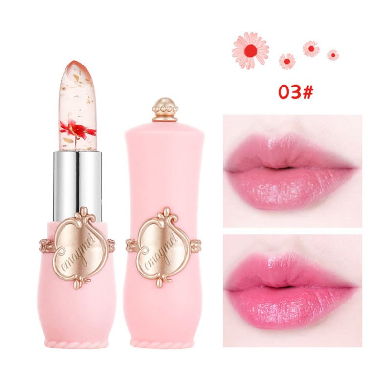 Maymei Moisturizing Lip Balm Dried Flower Color Changing Lipstick $15.27 Dana Fashion Color: 03color style: 1PCS makeup Specification: Name] transparent flower color changing lipstick Net content] 3. 8g Scent] peach Color number] 6 kinds of flowers Size]
