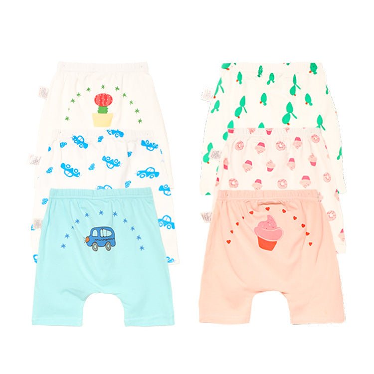 Men's And Women's Cotton Five-Point Baby Pants $17.55 Dana Fashion Color: Green Size: 100cm Baby Clothing Product information: Style: all-match Fabric name: Cotton Security level: Class A Pants length: five-point pants/pants Main fabric composition: cotto