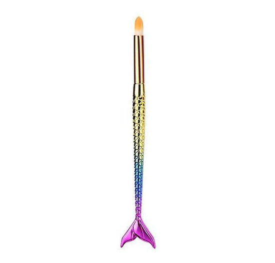 Mermaid Makeup Brushes $28.18 Dana Fashion style: 11 quantity: 10 pcs makeup Specification : Color:multicolor Gender:Women Hair Material: Nylon Hair Handle material: Plating,Plastic Used with:Powder Basic makeup brush. Suitable for professional use or hom