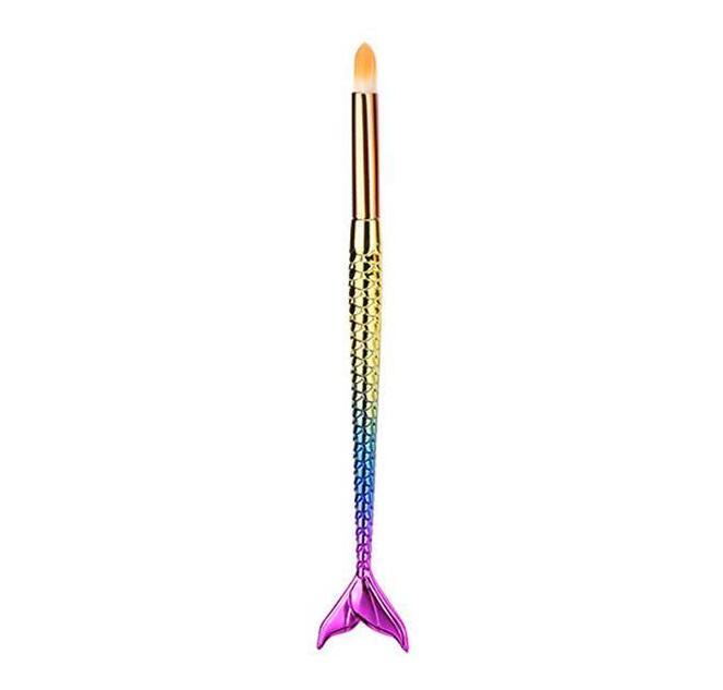 Mermaid Makeup Brushes $28.18 Dana Fashion style: 11 quantity: 10 pcs makeup Specification : Color:multicolor Gender:Women Hair Material: Nylon Hair Handle material: Plating,Plastic Used with:Powder Basic makeup brush. Suitable for professional use or hom