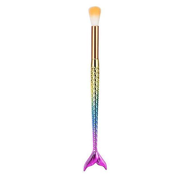 Mermaid Makeup Brushes $28.18 Dana Fashion style: 11 quantity: 10 pcs makeup Specification : Color:multicolor Gender:Women Hair Material: Nylon Hair Handle material: Plating,Plastic Used with:Powder Basic makeup brush. Suitable for professional use or hom