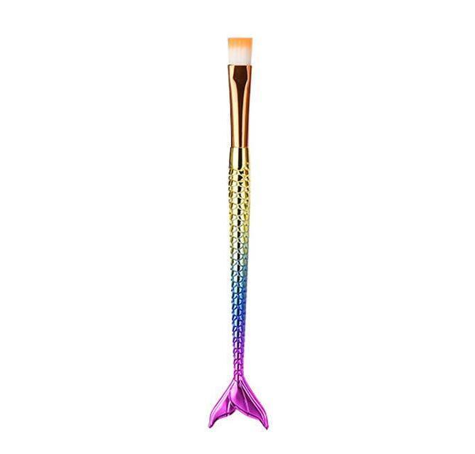 Mermaid Makeup Brushes $28.18 Dana Fashion style: 11 quantity: 10 pcs makeup Specification : Color:multicolor Gender:Women Hair Material: Nylon Hair Handle material: Plating,Plastic Used with:Powder Basic makeup brush. Suitable for professional use or hom