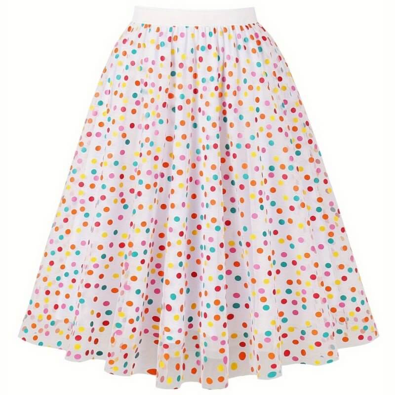 Mesh Skirt Color Polka Dot Printing $39.58 Dana Fashion Color: White Size: Free Size Women's clothing Product information: Pattern: polka dot Skirt-type: pleated skirt Color: White Main fabric composition: Polyester Size: free size Style type: Japanese an