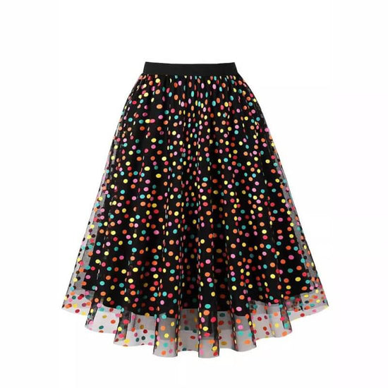 Mesh Skirt Color Polka Dot Printing $39.58 Dana Fashion Color: White Size: Free Size Women's clothing Product information: Pattern: polka dot Skirt-type: pleated skirt Color: White Main fabric composition: Polyester Size: free size Style type: Japanese an