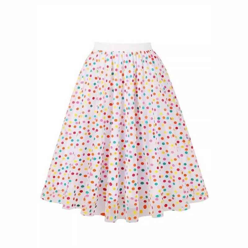 Mesh Skirt Color Polka Dot Printing $39.58 Dana Fashion Color: White Size: Free Size Women's clothing Product information: Pattern: polka dot Skirt-type: pleated skirt Color: White Main fabric composition: Polyester Size: free size Style type: Japanese an