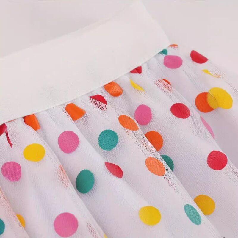 Mesh Skirt Color Polka Dot Printing $39.58 Dana Fashion Color: White Size: Free Size Women's clothing Product information: Pattern: polka dot Skirt-type: pleated skirt Color: White Main fabric composition: Polyester Size: free size Style type: Japanese an