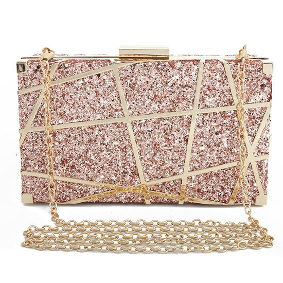 Metal Hollow Chain Hand Holding Glitter Small Square Bag Women $56.88 Dana Fashion Color: Champagne Women's Bags Product information: Product category: dinner bag material: metal Applicable scene: storage bag Fabric texture: synthetic leather Lining textu