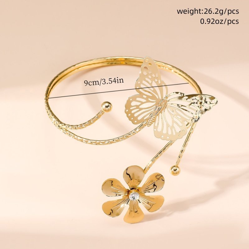 Metal Texture Three-dimensional Flowers Exquisite Hollow Design Butterfly Arm Decorations $10.77 Dana Fashion Color: Gold Women's Accessories Product information: Treatment Process: Electroplating Color: Gold Style: Women's Function: Decoration Material:
