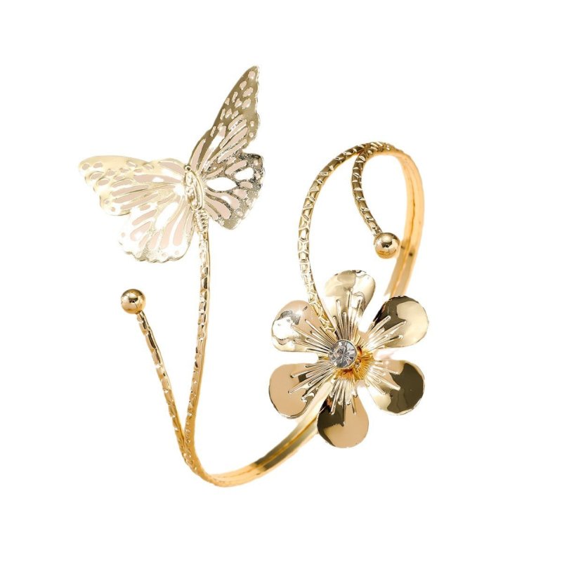Metal Texture Three-dimensional Flowers Exquisite Hollow Design Butterfly Arm Decorations $10.77 Dana Fashion Color: Gold Women's Accessories Product information: Treatment Process: Electroplating Color: Gold Style: Women's Function: Decoration Material:
