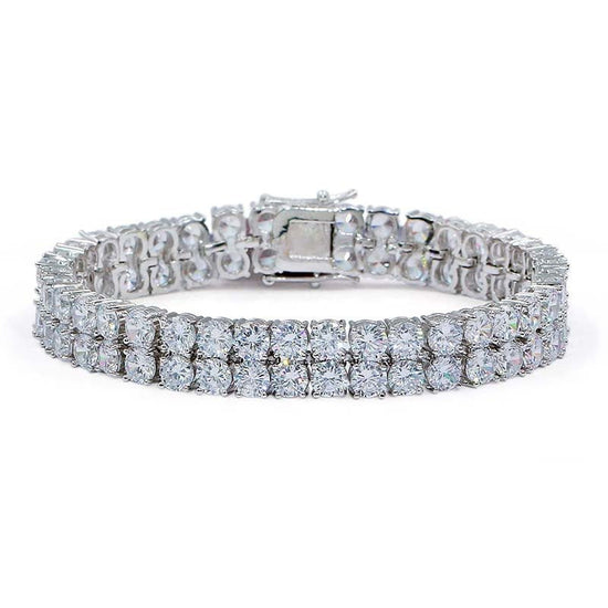 Micro Inlaid Zircon Double Row Men's Bracelet $28.00 Dana Fashion Color: Silvery Size: 7 inches Women's Accessories Product information: Color: 7 inch gold, 7 inch silver, 7 inch rose gold, 8 inch gold, 8 inch silver, 8 inch rose gold Applicable occasions