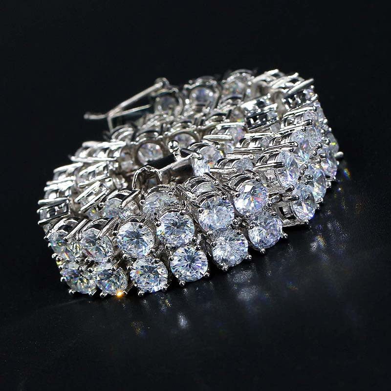Micro Inlaid Zircon Double Row Men's Bracelet $28.00 Dana Fashion Color: Golden Size: 7 inches Women's Accessories Product information: Color: 7 inch gold, 7 inch silver, 7 inch rose gold, 8 inch gold, 8 inch silver, 8 inch rose gold Applicable occasions