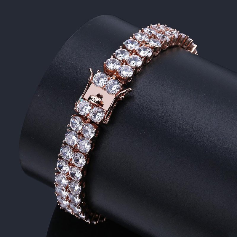 Micro Inlaid Zircon Double Row Men's Bracelet $28.00 Dana Fashion Color: Golden Size: 7 inches Women's Accessories Product information: Color: 7 inch gold, 7 inch silver, 7 inch rose gold, 8 inch gold, 8 inch silver, 8 inch rose gold Applicable occasions