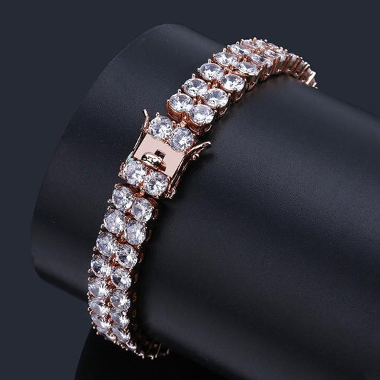 Micro Inlaid Zircon Double Row Men's Bracelet $28.00 Dana Fashion Color: Golden Size: 7 inches Women's Accessories Product information: Color: 7 inch gold, 7 inch silver, 7 inch rose gold, 8 inch gold, 8 inch silver, 8 inch rose gold Applicable occasions