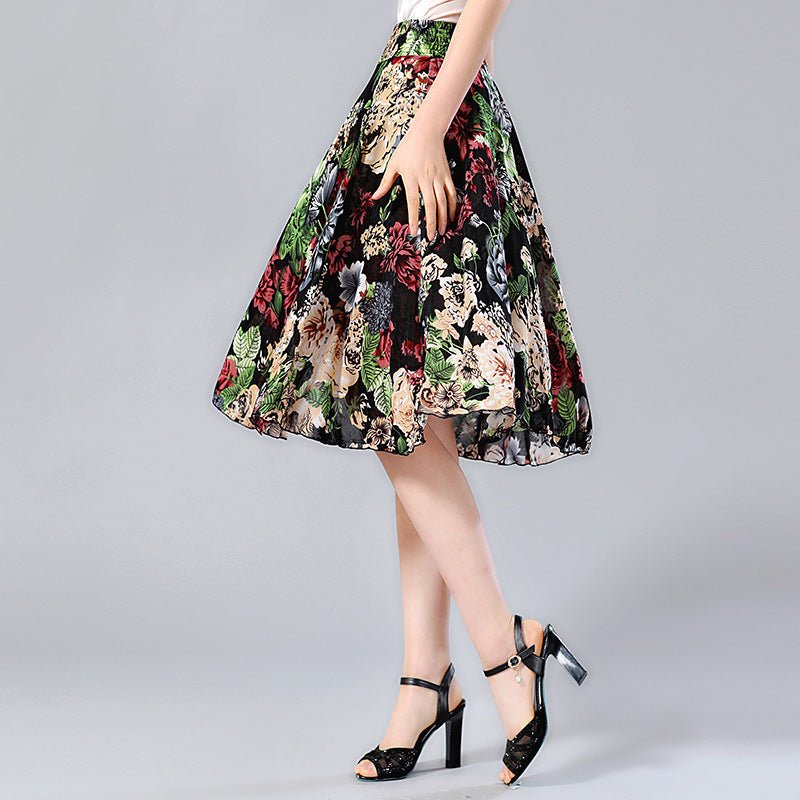 Middle-aged and elderly dancing skirts skirts $23.50 Dana Fashion Color: 03 Size: One size Women's clothing Main fabric composition: polyester fiber (polyester) size Waist circumference Skirt length / 63-99cm 60cm 1. Asian sizes are 1 to 2 sizes smaller t