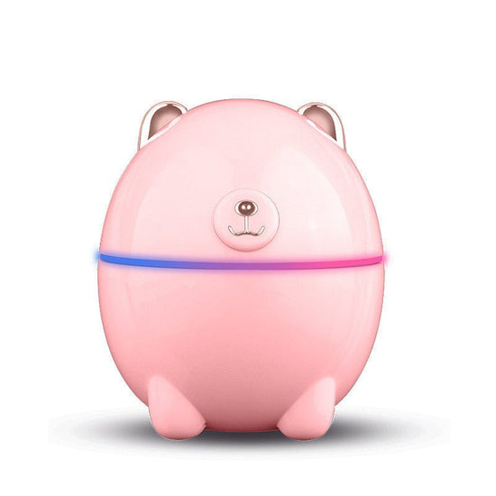 Mini bear humidifier spray aroma lamp $19.00 Dana Fashion Color: Pink Beauty Tools Product name: Bear Humidifier Applicable area: 10-20 square meters Rated power: 2W ± 0.5W Rated voltage: 5V/500mA Weight: 105g. Power supply mode: USB Fog output: 30-40ml/h