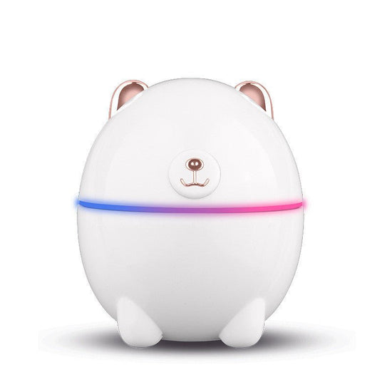 Mini bear humidifier spray aroma lamp $19.00 Dana Fashion Color: White Beauty Tools Product name: Bear Humidifier Applicable area: 10-20 square meters Rated power: 2W ± 0.5W Rated voltage: 5V/500mA Weight: 105g. Power supply mode: USB Fog output: 30-40ml/