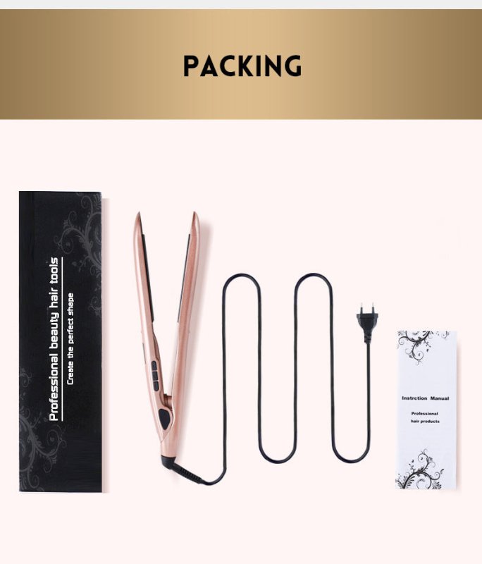 Mini hair straightener $35.00 Dana Fashion Color: Gold Style: EU Beauty Tools Material：PET
