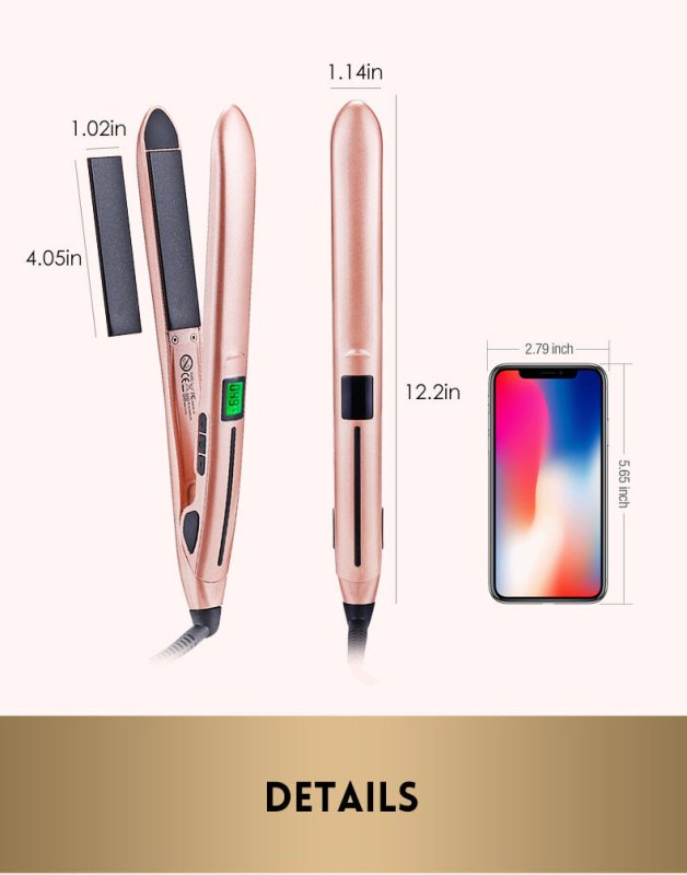 Mini hair straightener $35.00 Dana Fashion Color: Gold Style: EU Beauty Tools Material：PET