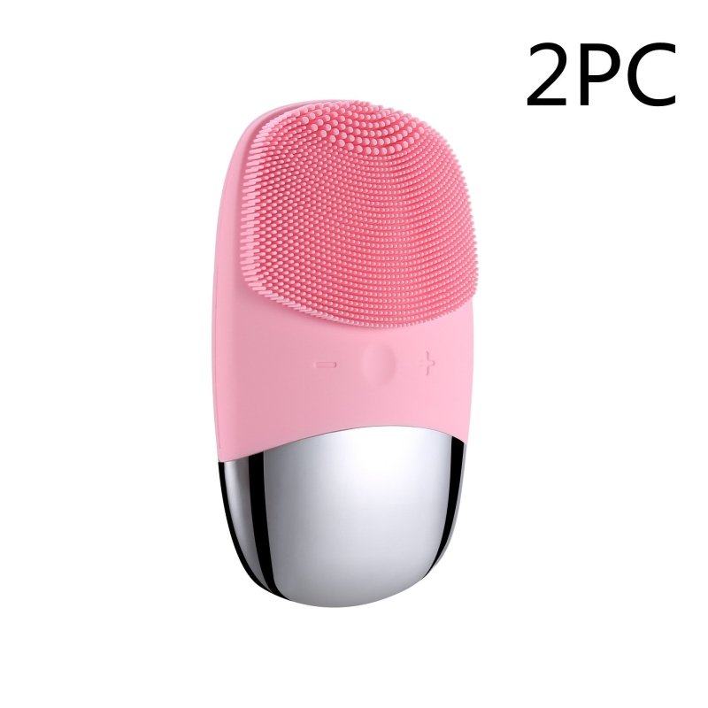 Mini Silicone Electric Face Cleansing Brush Electric Facial Cleanser Facial Cleansing Brush Skin Massager Skin Care Tools $33.00 Dana Fashion Color: Pink 2PC style: Electric Electrical outlet: DC Beauty Tools Overview: * Sonic technology can effectively c