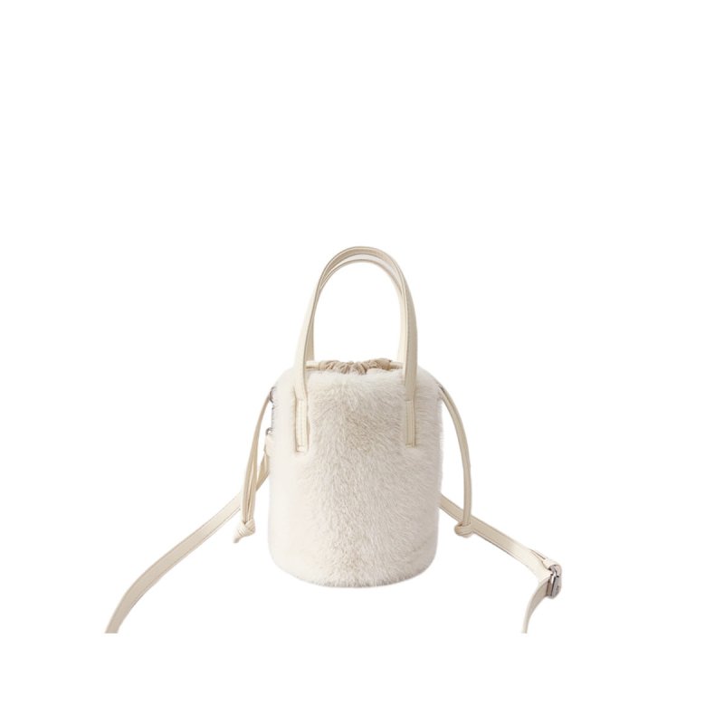 Mink-like Bucket Vintage Plush Hand Bag $45.52 Dana Fashion Color: White Size: 14X28X14cm Women's Bags Product information: Color: black, light brown, caramel, pink, apricot, White Applicable Gender: Female Hardness: medium Material: mink-shaped Suitcase