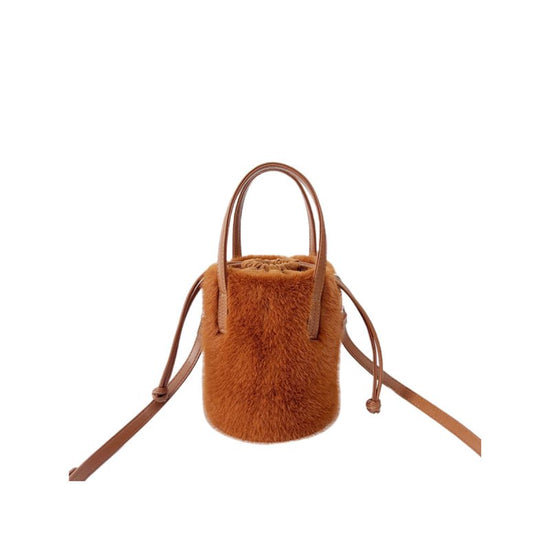 Mink-like Bucket Vintage Plush Hand Bag $45.52 Dana Fashion Color: Caramel Color Size: 14X28X14cm Women's Bags Product information: Color: black, light brown, caramel, pink, apricot, White Applicable Gender: Female Hardness: medium Material: mink-shaped S